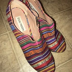 Steve Madden Tribal Multi-Colored Wedge Heels